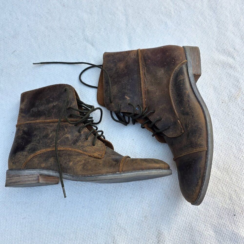 Kathryn amberleigh burnished oiled leather granny boots